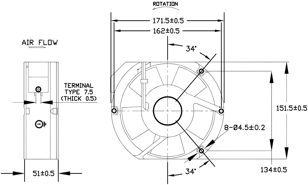 מאוורר לאלקטרוניקה מולטיקומפ MULTICOMP 240VAC FAN MC21673